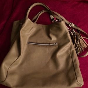 Gianni Conti Faux Leather Hobo Slouch Bag